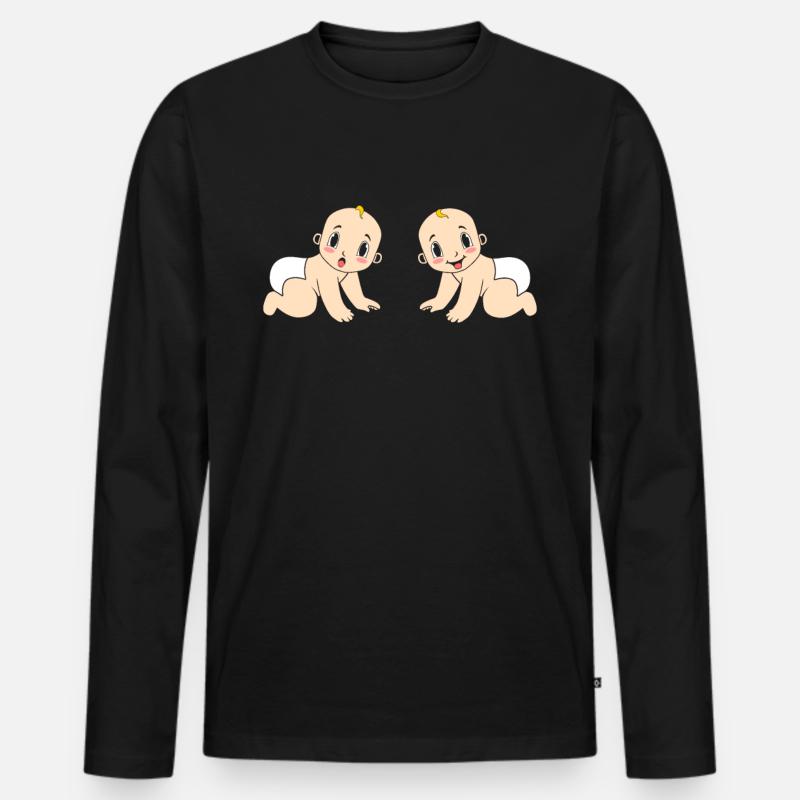 Babys - Männer Premium Bio Langarmshirt - Schwarz