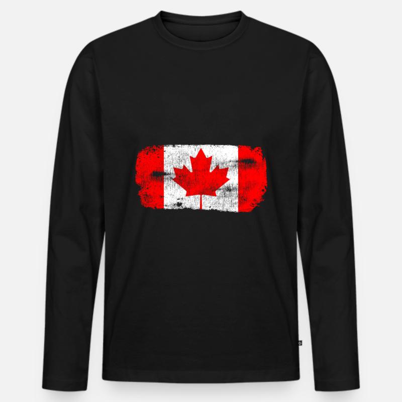 Kanada Land Reise Geschenk - Männer Premium Bio Langarmshirt - Schwarz