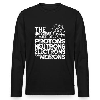 Funny astronomy astronomy physicist shirt - Men's Premium Organic Long Sleeve Shirt - black - Front - Nico (187cm)