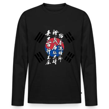 Taekwondo Korean flag Jungshin teaching - Men's Premium Organic Long Sleeve Shirt - black - Front - Nico (187cm)