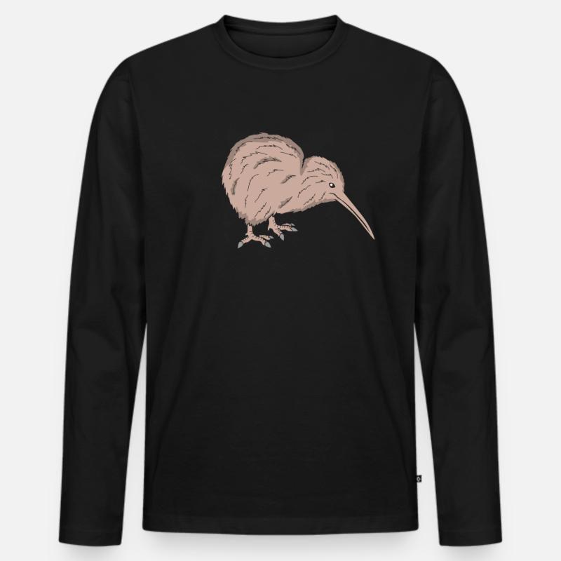 Kiwi Vogel - Männer Premium Bio Langarmshirt - Schwarz