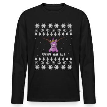 Pull de Noël laid avec un garde-fou de rechange amusant - T-shirt manches longues Premium bio Homme - noir - Devant - Nico (187cm)