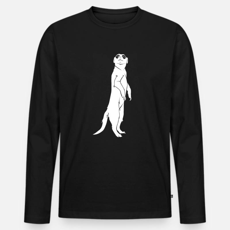Erdmännchen - Männer Premium Bio Langarmshirt - Schwarz