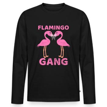 Flamingo Gang - Men's Premium Organic Long Sleeve Shirt - black - Front - Nico (187cm)