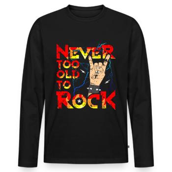 Rock Papy Granny Rockn Roll Metalhead - T-shirt manches longues Premium bio Homme - noir - Devant - Nico (187cm)