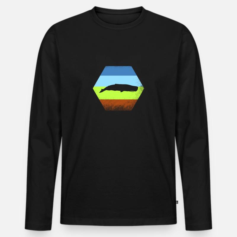 Pottwal - Männer Premium Bio Langarmshirt - Schwarz