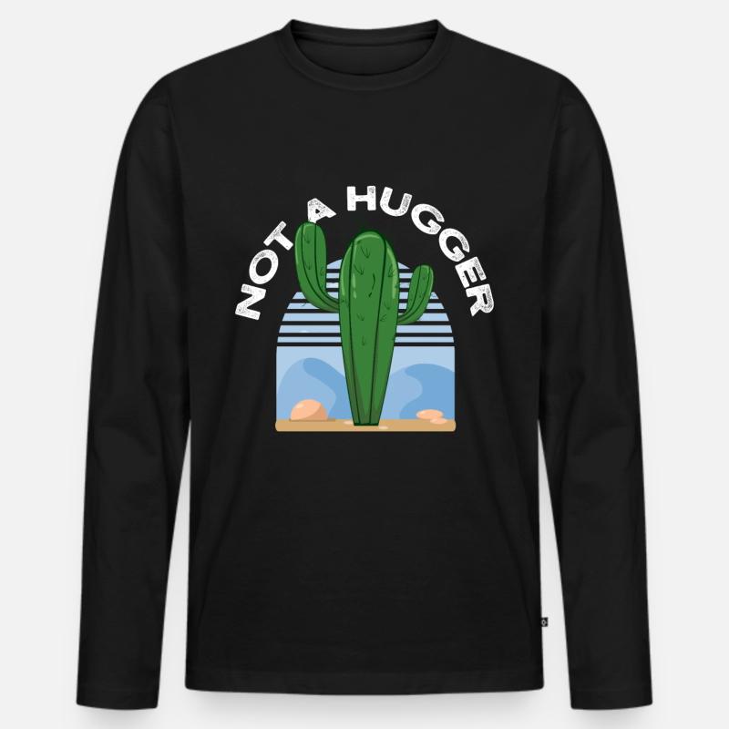 not a hugger - Männer Premium Bio Langarmshirt - Schwarz