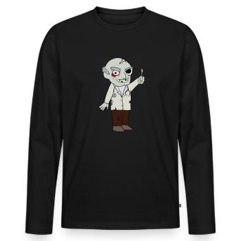 Zombie Doktor Arzt - Männer Premium Bio Langarmshirt - Schwarz - Vorne - Nico (187cm)