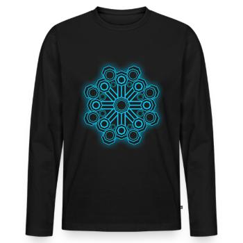 Sacred Geometry Psychedelic Goa - Men's Premium Organic Long Sleeve Shirt - black - Front - Nico (187cm)