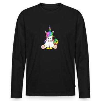 Sweet But Sour Unicorn Funny - Men's Premium Organic Long Sleeve Shirt - black - Front - Nico (187cm)