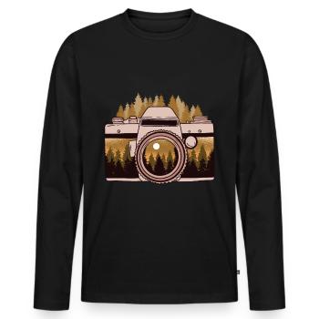 Kamera Fotograf Fotografie Photo - Männer Premium Bio Langarmshirt - Schwarz - Vorne - Nico (187cm)