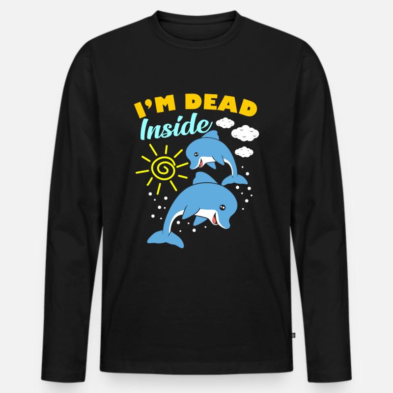 I'm Dead Inside - Männer Premium Bio Langarmshirt - Schwarz