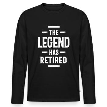 Die Legende ist im Ruhestand - Ruhestandsgeschenk - Männer Premium Bio Langarmshirt - Schwarz - Vorne - Nico (187cm)