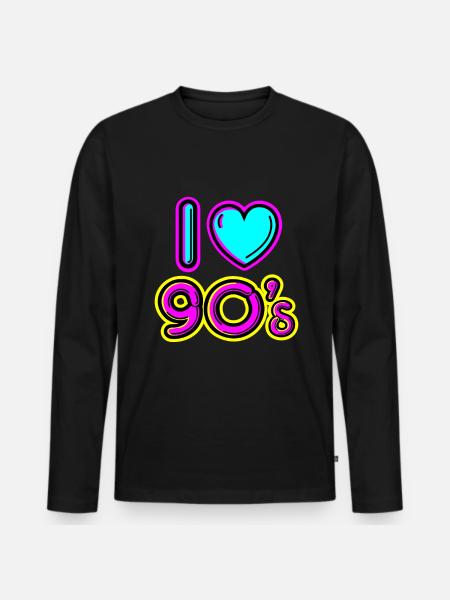 90'erne Love I love 90's gave idé 90'erne - Premium økologisk langærmet T-shirt til mænd - sort
