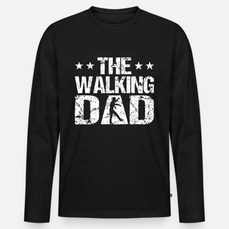 The Walking Dad - Männer Premium Bio Langarmshirt - Schwarz