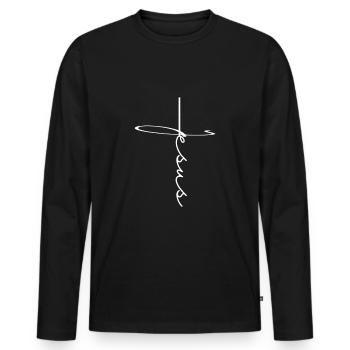 Christentum Geschenk - Männer Premium Bio Langarmshirt - Schwarz - Vorne - Nico (187cm)