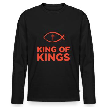 Christentum Geschenk - Männer Premium Bio Langarmshirt - Schwarz - Vorne - Nico (187cm)