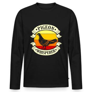 Pigeons Éleveurs de pigeons reproducteurs - T-shirt manches longues Premium bio Homme - noir - Devant - Nico (187cm)