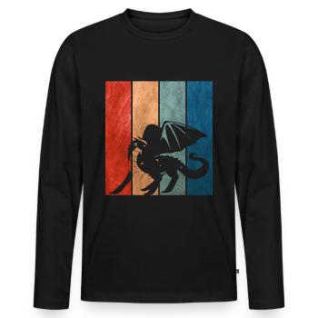 Battle Dragon Dragon - Men's Premium Organic Long Sleeve Shirt - black - Front - Nico (187cm)