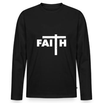 Christentum Geschenk - Männer Premium Bio Langarmshirt - Schwarz - Vorne - Nico (187cm)