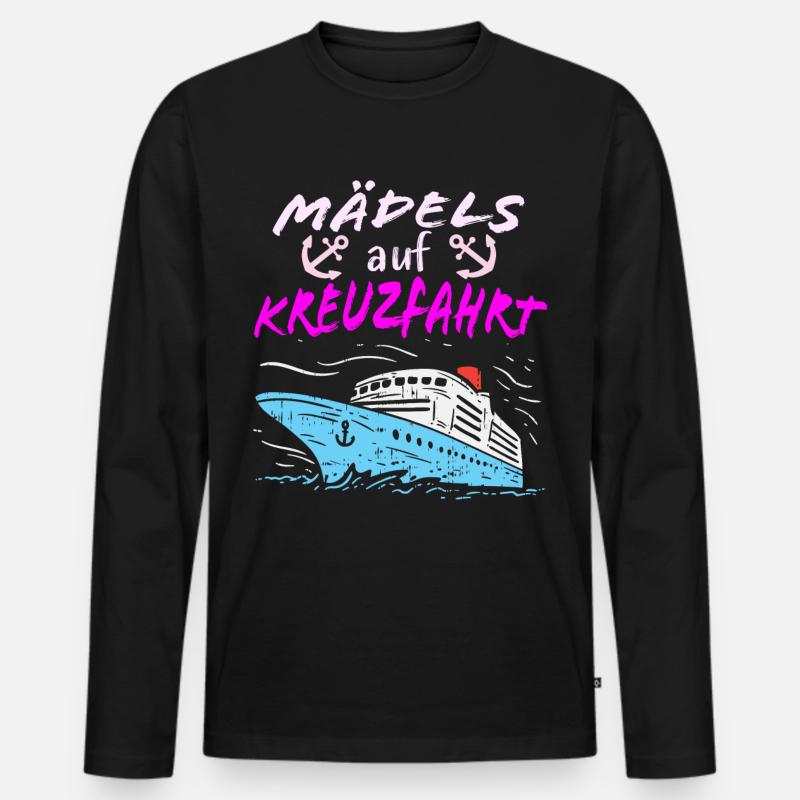 Mädels auf Kreuzfahrt - Männer Premium Bio Langarmshirt - Schwarz