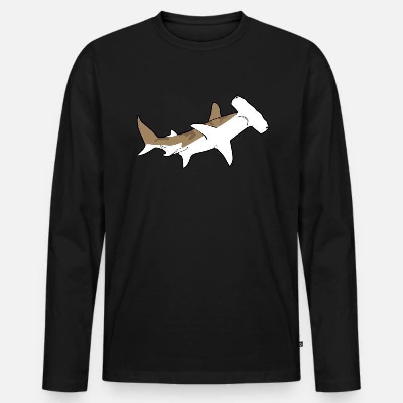 Hammerhai - Männer Premium Bio Langarmshirt - Schwarz
