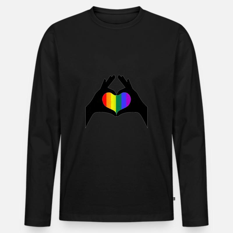 Gay Pride Geschenk - Männer Premium Bio Langarmshirt - Schwarz