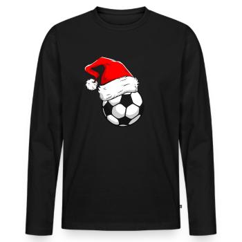 Casquette de foot football noel - T-shirt manches longues Premium bio Homme - noir - Devant - Nico (187cm)