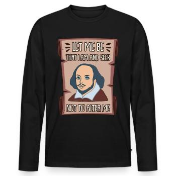 William Shakespeare - Männer Premium Bio Langarmshirt - Schwarz - Vorne - Nico (187cm)