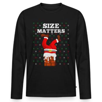 Lustig Weihnachten Geschenk T-Shirt Weihnachtsmann - Männer Premium Bio Langarmshirt - Schwarz - Vorne - Nico (187cm)