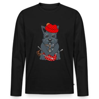 Bagpipe Scottish Terrier bagpipe bulkhead - Men's Premium Organic Long Sleeve Shirt - black - Front - Nico (187cm)