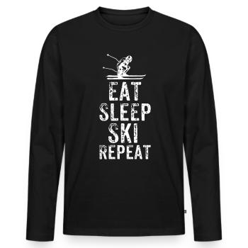 ski - Men's Premium Organic Long Sleeve Shirt - black - Front - Nico (187cm)
