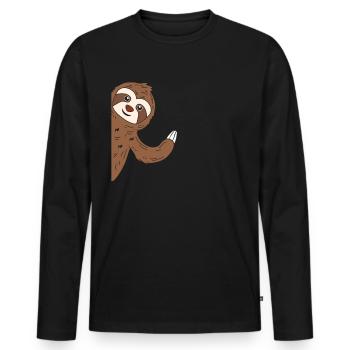 Sloth sloth - Men's Premium Organic Long Sleeve Shirt - black - Front - Nico (187cm)