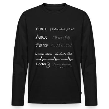 I am a Doctor doctor handwriting - Men's Premium Organic Long Sleeve Shirt - black - Front - Nico (187cm)