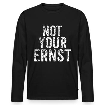 Not your serious - Men's Premium Organic Long Sleeve Shirt - black - Front - Nico (187cm)