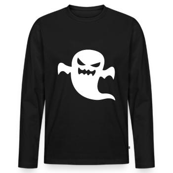 ghost - Men's Premium Organic Long Sleeve Shirt - black - Front - Nico (187cm)