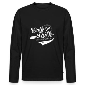 Christentum Geschenk - Männer Premium Bio Langarmshirt - Schwarz - Vorne - Nico (187cm)