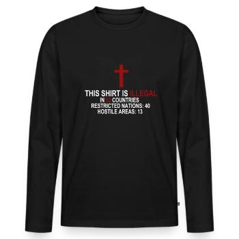 Christentum Geschenk - Männer Premium Bio Langarmshirt - Schwarz - Vorne - Nico (187cm)