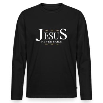 Christentum Geschenk - Männer Premium Bio Langarmshirt - Schwarz - Vorne - Nico (187cm)