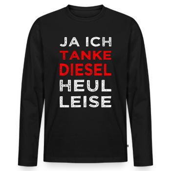 Ich Tanke Diesel Dieseltanker Anti Grüne CO2 - Männer Premium Bio Langarmshirt - Schwarz - Vorne - Nico (187cm)