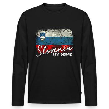 Slovenia Flag Slovene Slovenia Flag Slovenians - Men's Premium Organic Long Sleeve Shirt - black - Front - Nico (187cm)
