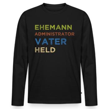 Administrator IT Administrator Admin Informatik - Männer Premium Bio Langarmshirt - Schwarz - Vorne - Nico (187cm)
