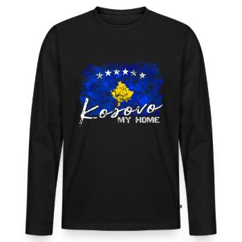 Kosovo poison - Men's Premium Organic Long Sleeve Shirt - black - Front - Nico (187cm)
