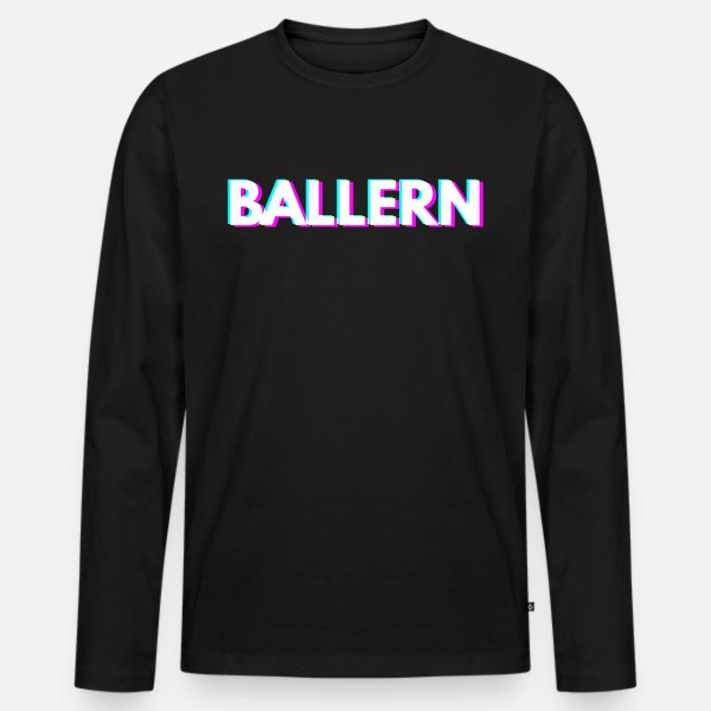 Ballern Techno Rave Raver - Männer Premium Bio Langarmshirt - Schwarz