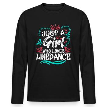 Linedance Cadeau - T-shirt manches longues Premium bio Homme - noir - Devant - Nico (187cm)