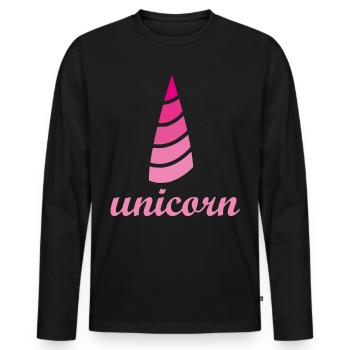 Licorne Licorne - T-shirt manches longues Premium bio Homme - noir - Devant - Nico (187cm)