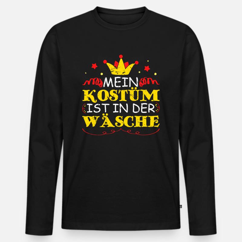 Fasching - Männer Premium Bio Langarmshirt - Schwarz
