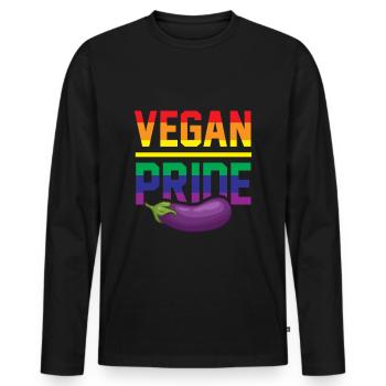 Vegan Pride Gay Lesbian Pride Vegan Lesbian Gay - T-shirt manches longues Premium bio Homme - noir - Devant - Nico (187cm)