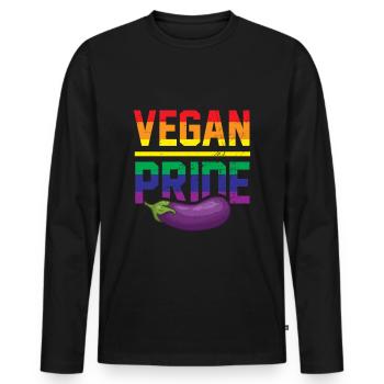 Vegan Pride Veganer LGBT Veganerin LGBTQ Pride - Männer Premium Bio Langarmshirt - Schwarz - Vorne - Nico (187cm)
