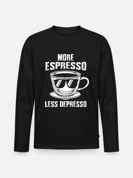 espresso - T-shirt manches longues Premium bio Homme - noir